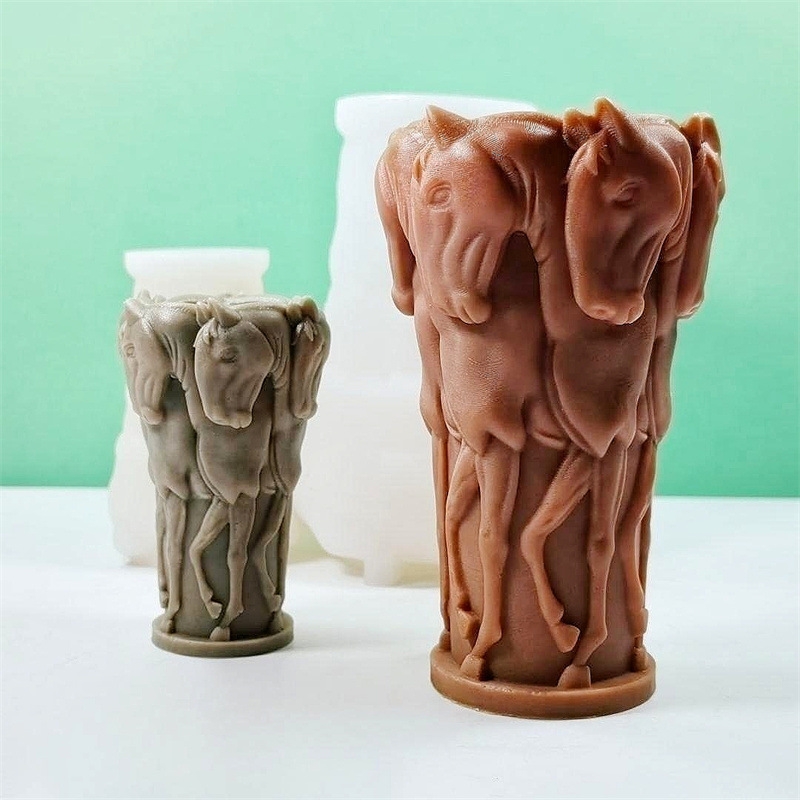 Resin Art Sculptures - Статуя лошади Herd, свеча, силиконовая форма,