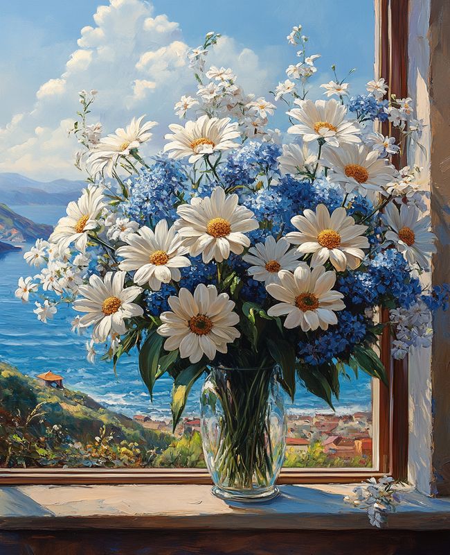 Resin Art Flower - Цифровая алмазная живопись по номерам: «Букет