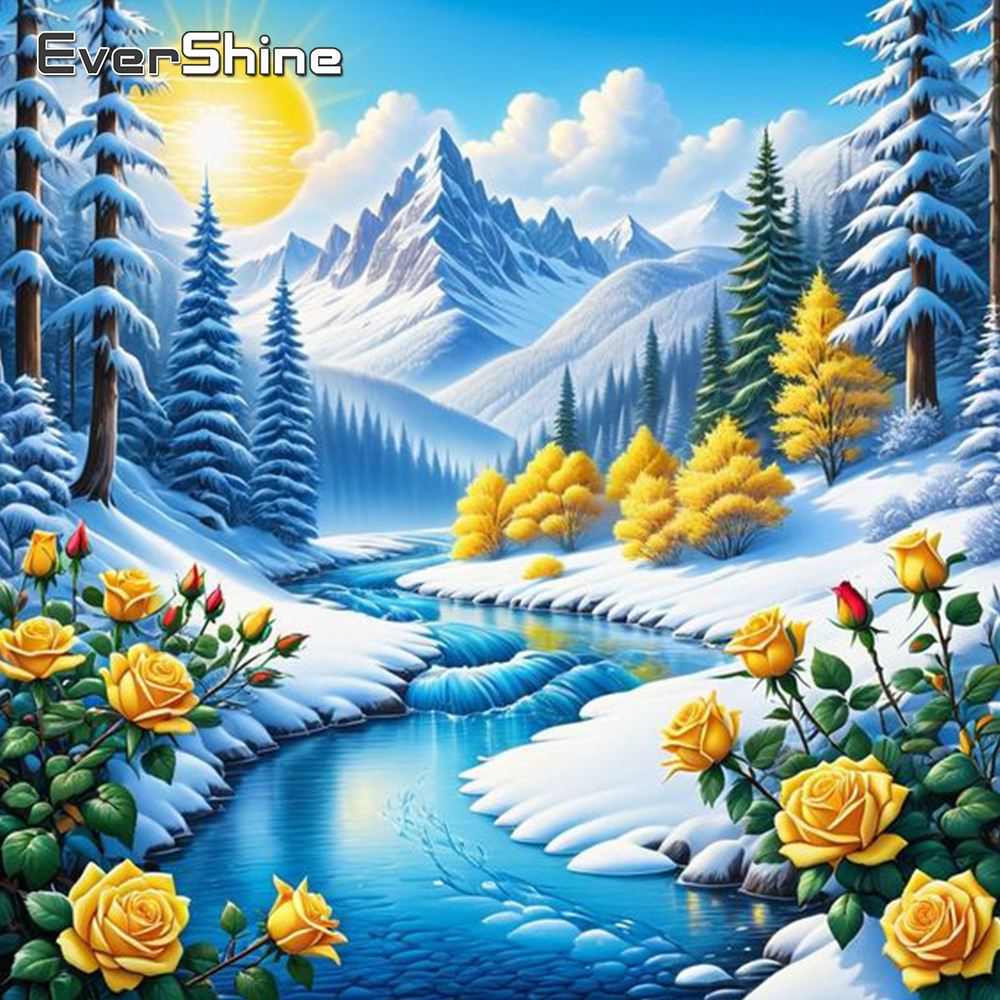 Resin Art Flower - Evershine River Алмазная картина Пейзаж Новое