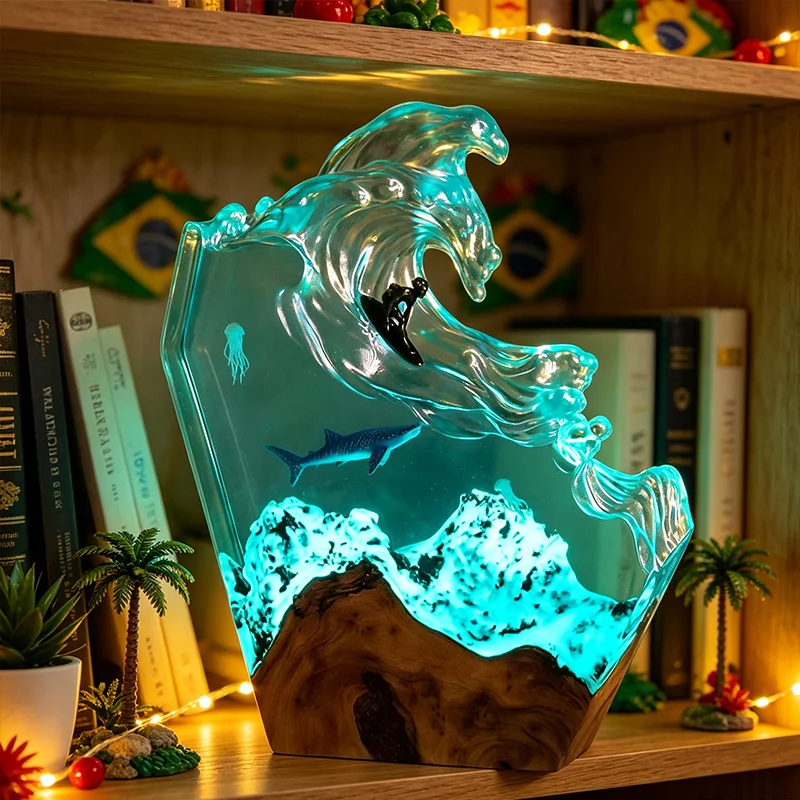 Морская лампа в виде кита, дек – обзор и цена Resin Art Table Top