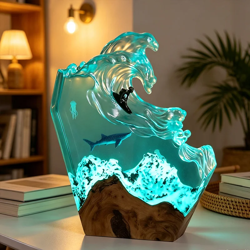 Морская лампа в виде кита, дек – обзор и цена Resin Art Table Top