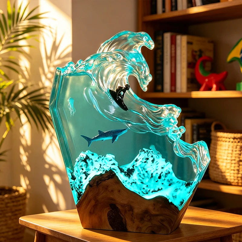 Морская лампа в виде кита, дек – обзор и цена Resin Art Table Top